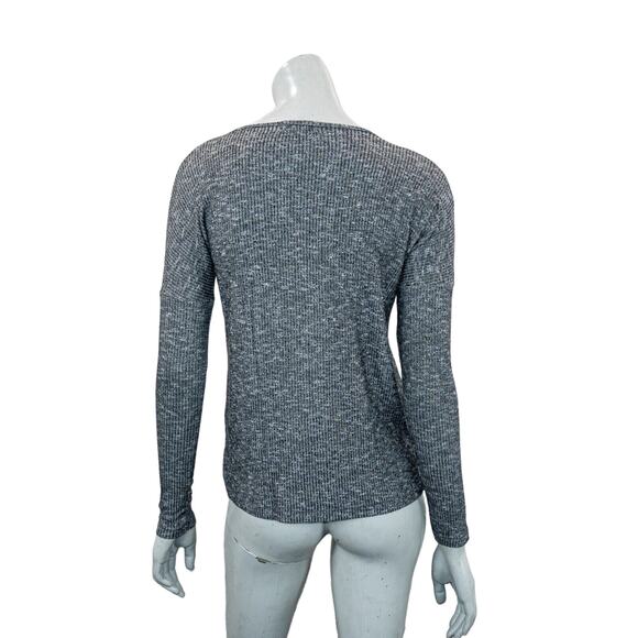 Rag & Bone Women's scoop Vneck Pullover in gray ribbed size XS - Picture 4 of 9